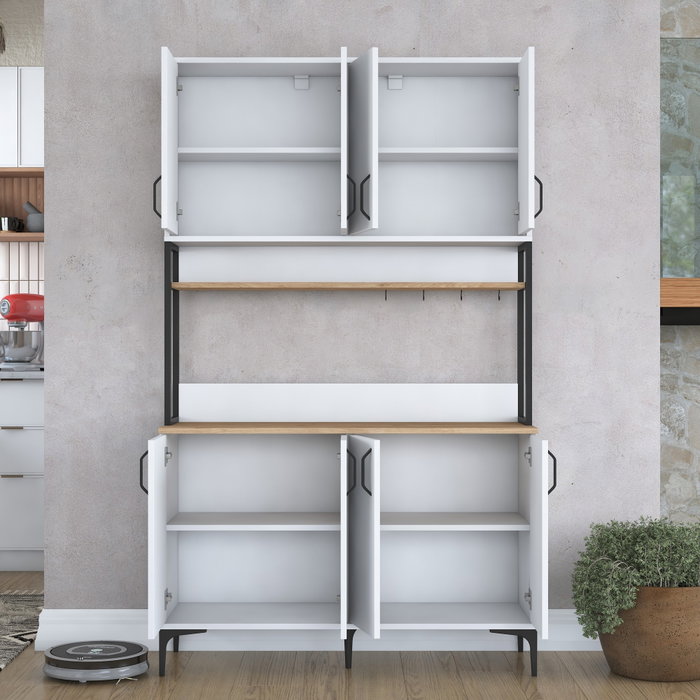 Hanah Home Armario Multiusos Nogal y Blanco Hanah Home Armario Multiusos Nogal y Blanco